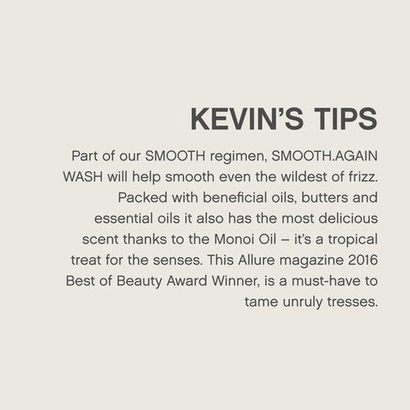 KEVIN.MURPHY SMOOTH.AGAIN WASH - Frizz Control Shampoo - For Thick, Coarse & Unruly Hair - Moisturising Shampoo for Hair Hydration - Sulphate & Paraben Free - 250 mL / 8.4 fl oz (Pack of 2)