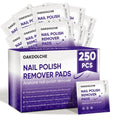 OAKDOLCHE 250 Pack Bulk Acetone Nail Polish Remover Pads, Individually Wrapped & Travel-Friendly, Quick & Effective for Gel & Fingernail Polish, Home & Professional Nail Polish Removal Wipes