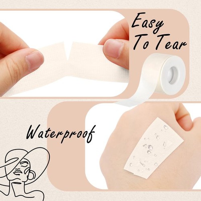 Nuanchu 4 Rolls Lash Tape for Eyelash Extensions Breathable Eyelash Tape for Extensions Adhesive Microporous Lash 0.98 Inch x 3.9 Yard/Roll(White)