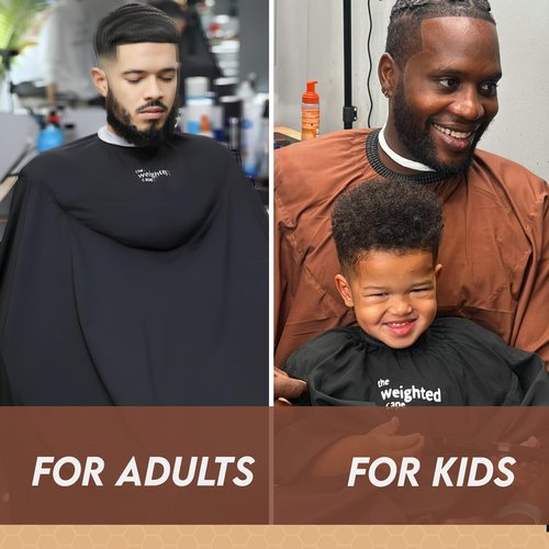 The Weighted Cape 1.5lb Kids Cape (Ages 3–8) – Weighted Hair Cutting Barber Cape with Elastic Collar, Waterproof Salon Cape for Added Comfort, Perfect for Barber & Hairstylist (52 x 36 in)