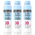 Neutrogena Ultra Sheer Sunscreen Spray SPF 30 Body Mist, Lightweight Non-Greasy Broad Spectrum UVA/UVB Protection, Oil-Free & Non-Comedogenic Water Resistant Spray Sunscreen (80 min), Pack of 3, 5 oz