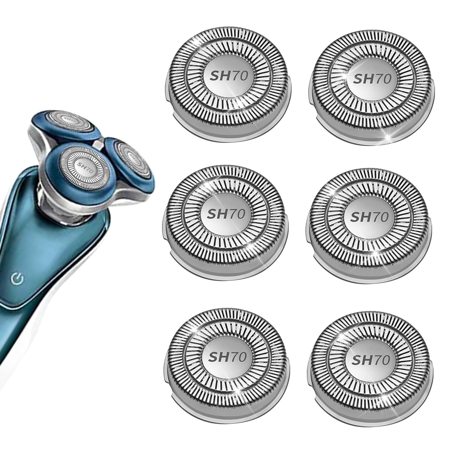 SH70/71 Replacement Heads Blades Fit for Philips Norelco Series 7000, New Upgraded SH70 Double Blades for norelco 7000 Replacement Heads