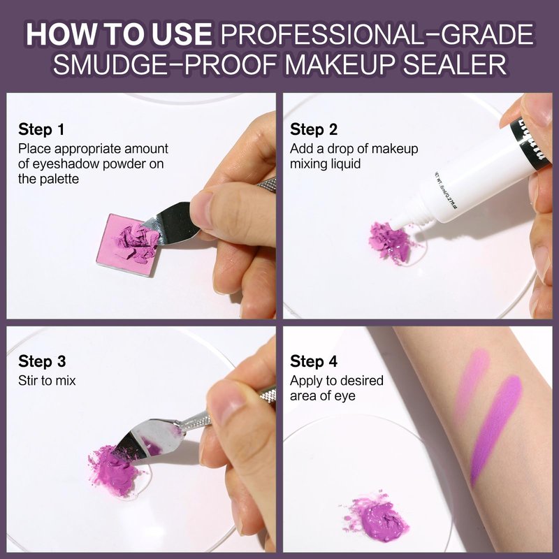 UCANBE Makeup Mixing Liquid - 0.27 Fl Oz Multi-Use Makeup Transformer - Custom Durability Eyeshadow, Waterproof Eyeliner, Shimmer Powder Pigment Enhancer (Clear)
