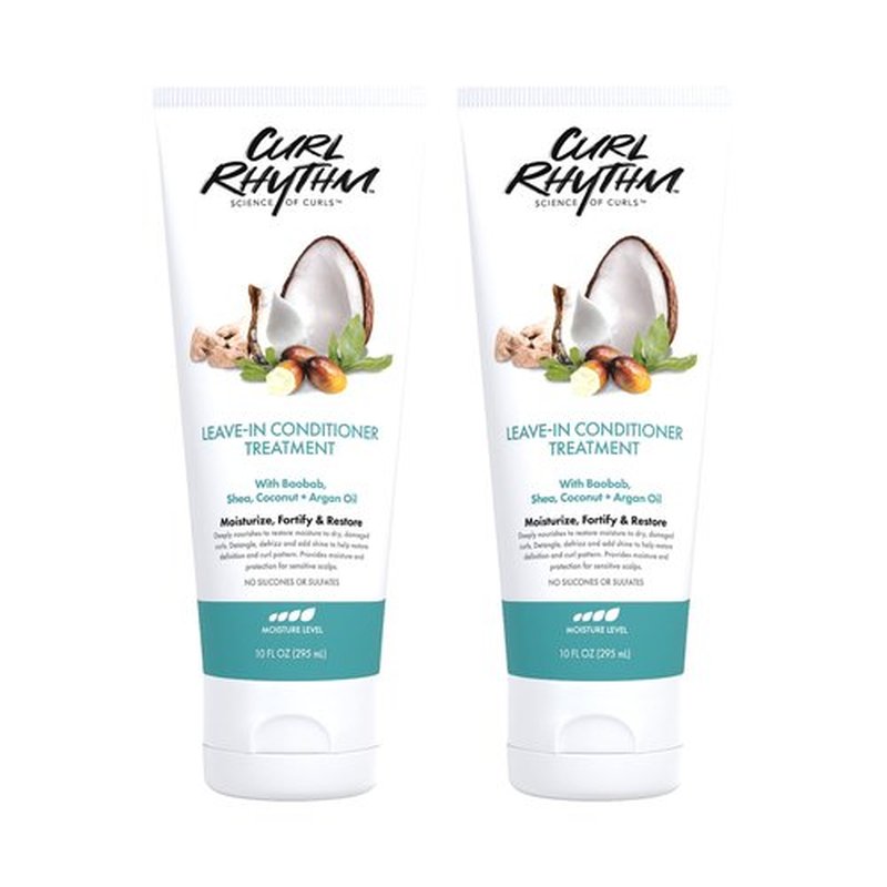 Curl Rhythm Leave-in Conditioner Treatment - Leave-in Conditioner for Curly Hair - Hair Moisturizer with Shea, Coconut, and Argan Oil - 2 pc