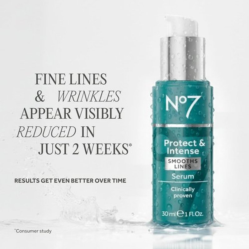 No7 Protect & Perfect Intense Advanced Serum - Anti-Aging Face Serum with Hyaluronic Acid - 1 fl oz