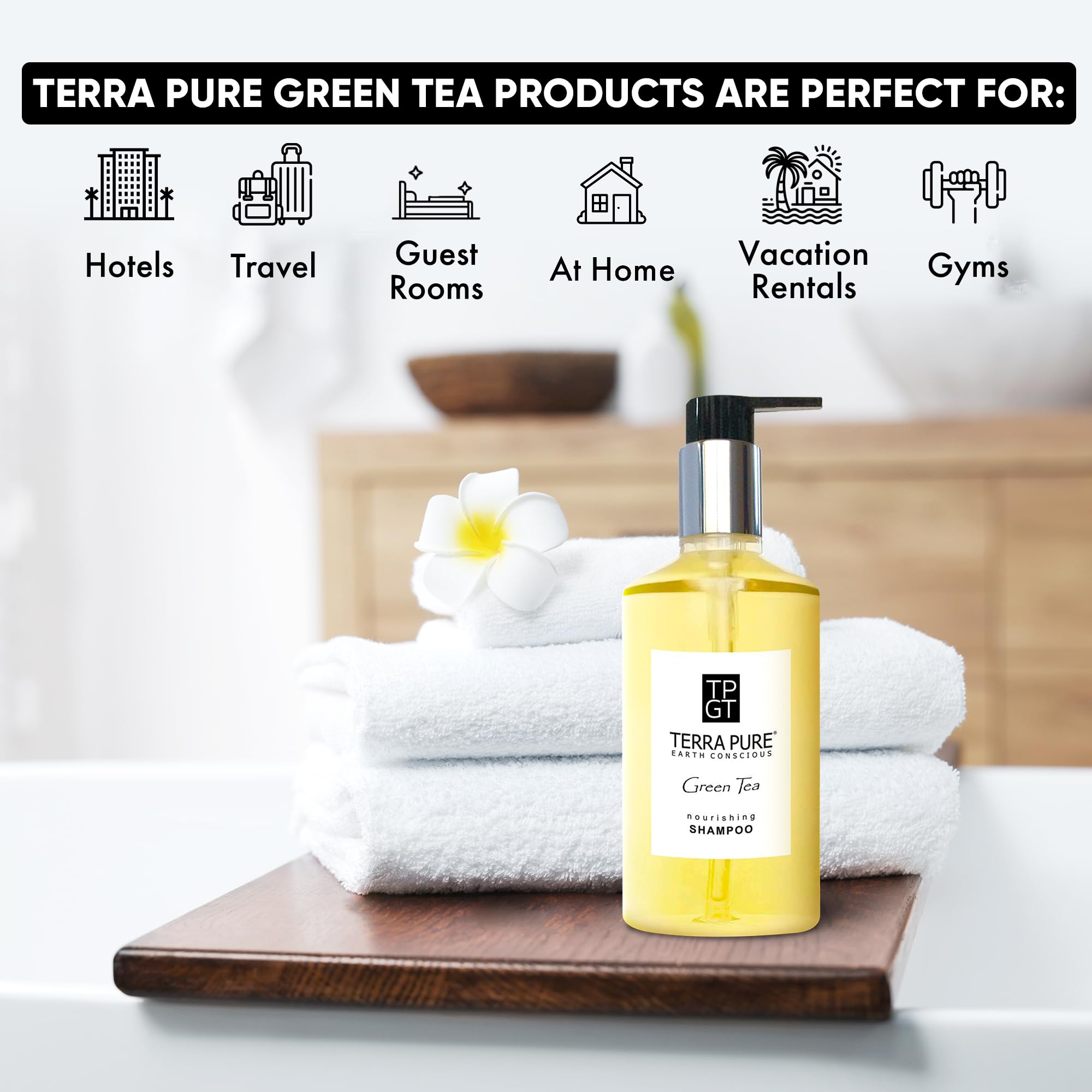 Terra Pure Shampoo, Retail Size Hotel Amenities, 10.14 oz. (Single)