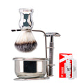 Barber Straight Razor Kit Durable Barber Straight Edge Razor Kit with 10 Double Edge Straight Razor Blades,Shaving Bowl and Stand,Shaving Brush with Wood Handle,Shaving Kit for Men