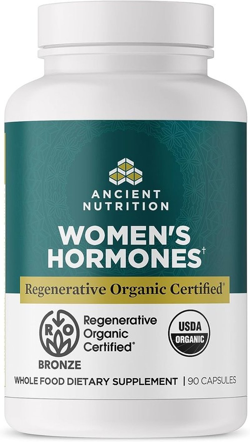 Ancient Nutrition Women's Hormones Capsules - Supports Hormone Health & Digestion | 90 Count, Organic & Gluten-Free