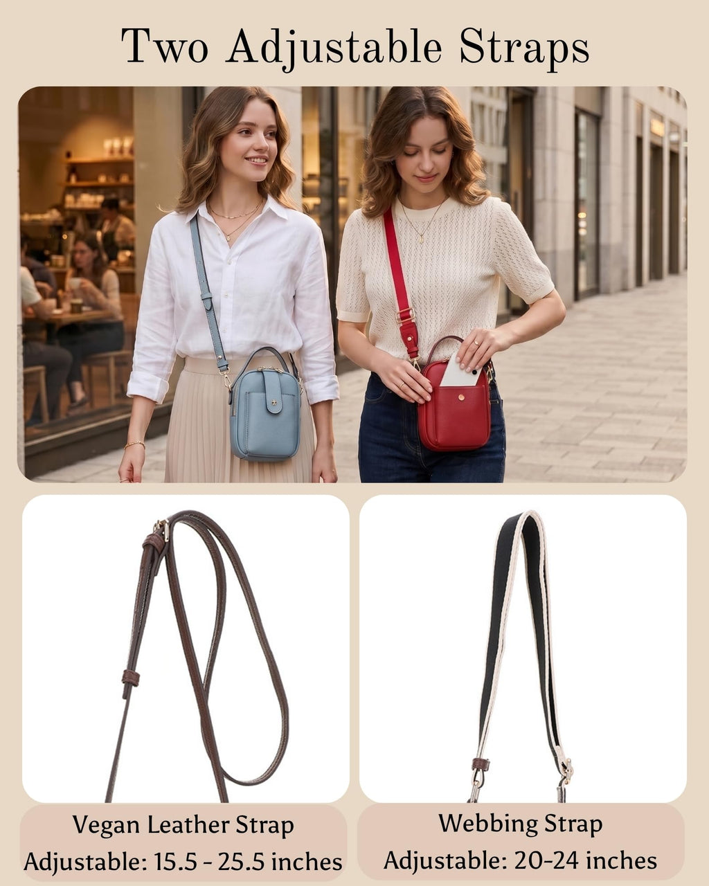 Mali+Lili Gail Vegan Leather Multi Compartment Crossbody Bag - Chocolate