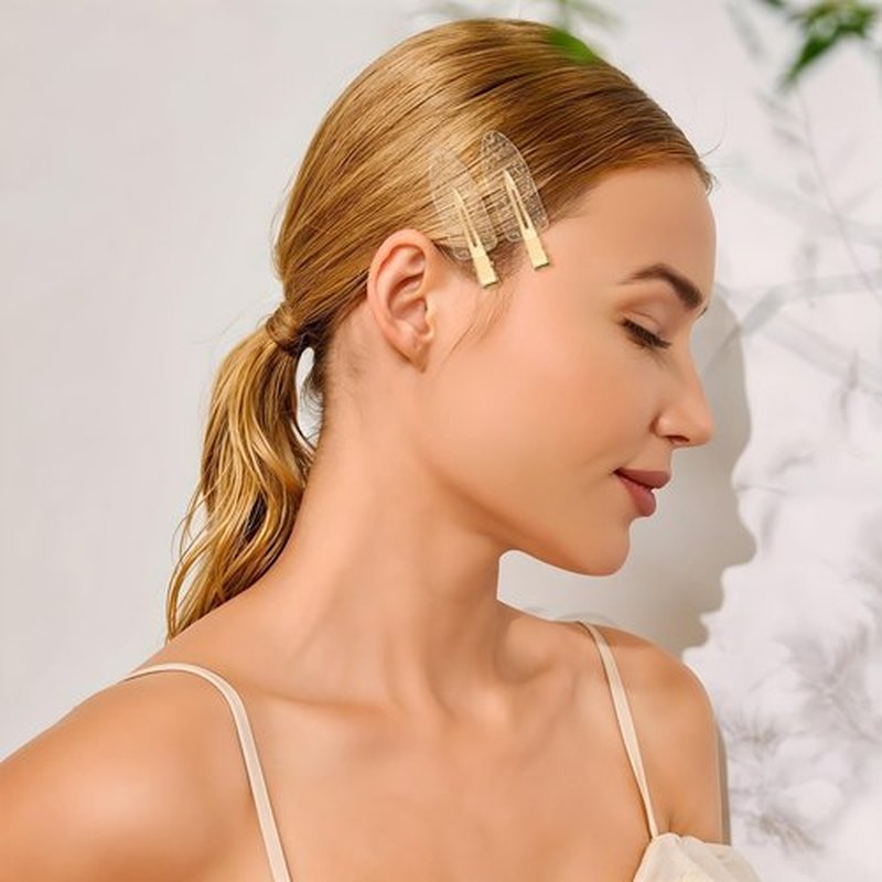 Psyqtsuary 20 Pcs No Crease Hair Clips - Gold, Modern, Glitter, Formal, Unisex - 20 Count (Pack of 20) - Wedding, Birthday, Christmas - Plastic, Rectangular, Normal Hair Type