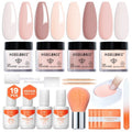 Modelones Dip Powder Nail Kit, 4 Colors Nude Pink Glitter Dipping Starter Set with Liquid and Complete Accessories for French Nails Art Salon DIY at Home Manicure