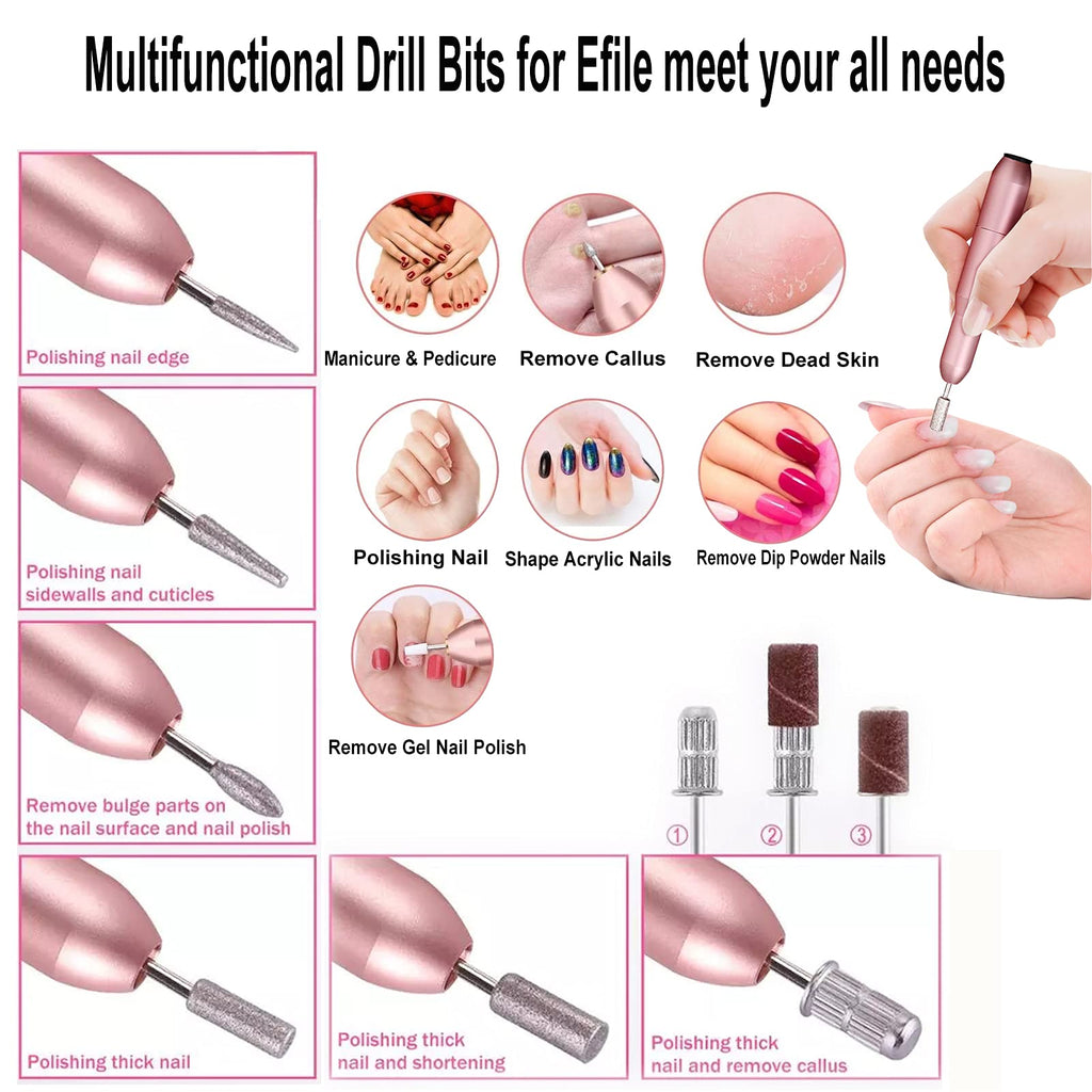 Upgrad 116 PCS Portable Electric Nail Drill Polish File Kit with 120W UV LED Nail Lamp Gel Manicure Dryer Lamp,Acrylic Nails Gel Polishing Shape Tools Supplies Set,Manicure Pedicure Nail Files DIY