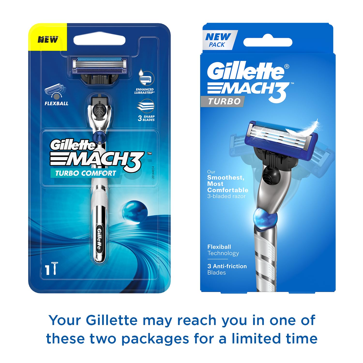 Gillette Mach 3 Turbo Shaving Razor for Men | Most Comfortable shave | Flexiball & Dynamic Pivot for Safe shave | Anti-Friction Blades & Lubricating Strip for smooth shave and sensitive skin