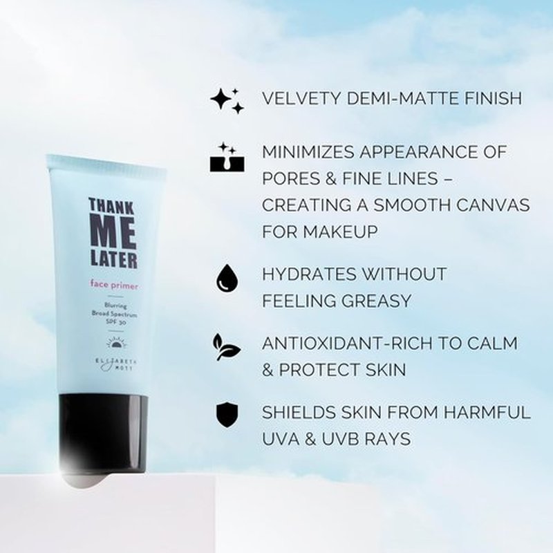 Elizabeth Mott Blurring Face Primer SPF 30 - Lightweight, Hydrating Formula for Smooth, Soft-Focus Finish - 30g