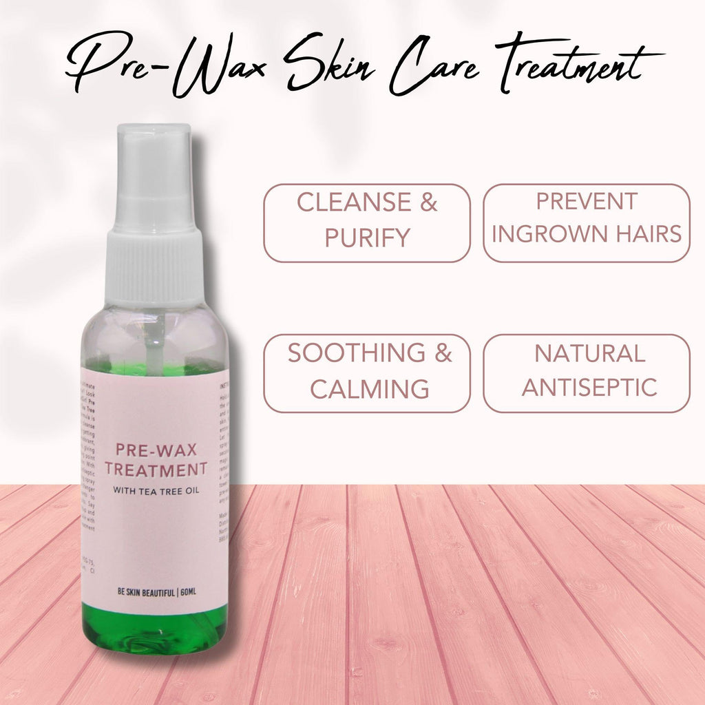 GladGirl Hair Removal Pre-Wax Skin Care Treatment | Clarifying Tea Tree Oil, Pro-Active Barrier Removal, Soothing & Calming | 60ml With Tea Tree Oil