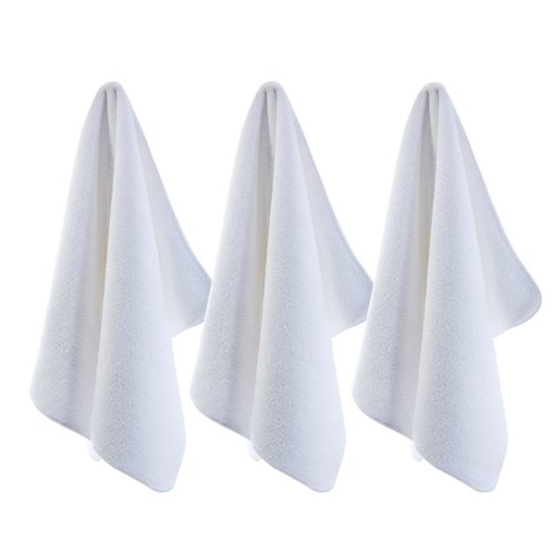 POLYTE Professional Quick Dry Lint Free Microfiber Hair Drying Salon Towel, 16 x 29 in, 12 Pack (White)