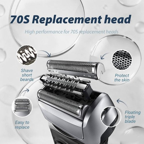 Braun 70S Series 7 Foil & Cutters Shaver Replacement Head - Compatible with 720cc, 730cc, 735s, 750cc, 760cc, 790cc