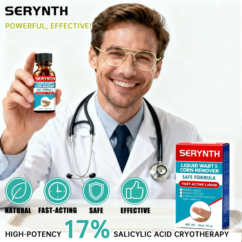 SERYNTH Salicylic Acid Wart Remover Liquid Freeze Off, Quickly Removes Plantar Warts, Corn Warts, and Finger Warts. Maximum Strength Formula - 17%, Painless & Safe, Effective, Scar-Free Solution.