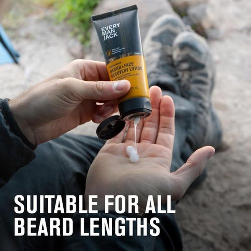 Every Man Jack Beard & Face Recovery Lotion - Moisturizes Dry Skin & Relieves Itch - Light Sandalwood Scent - 3.2oz (2 Pack)