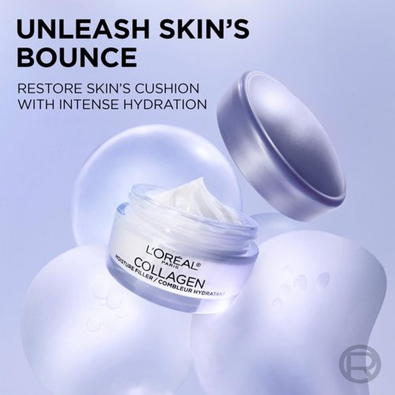 L'Oreal Paris Collagen Moisture Filler Facial Moisturizer, Anti Aging Face Cream, Non-Greasy Skin Care Formula For Up to 48HR Hydration, 1.7 oz