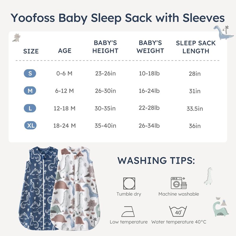 Yoofoss Baby Sleep Sack - 1.5 Tog Fleece Wearable Blanket for Newborns | Soft & Warm, 0-6 Months