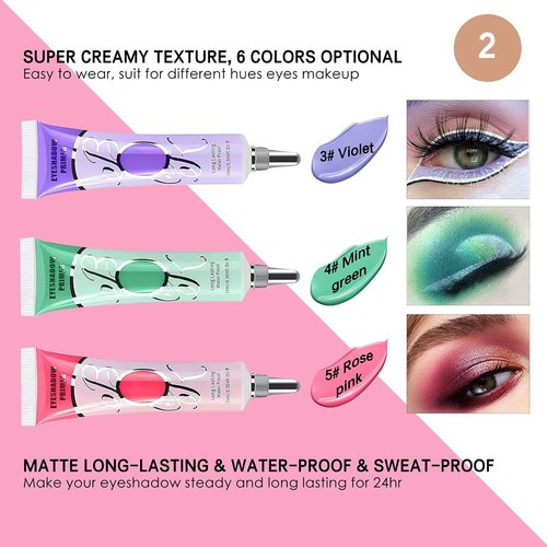 LOKFAR Matte Eyeshadow Primer - Waterproof & Smudge-Proof Formula for Oily Lids | 2 Pack Set A