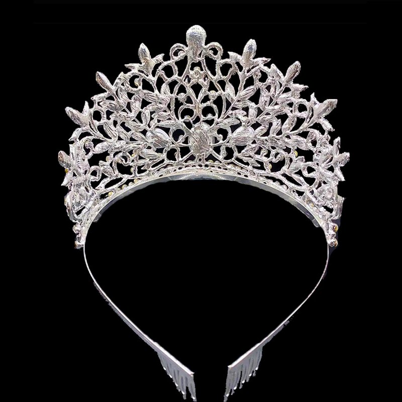 Wedding Tiaras and Crowns with Combs for Women, Crystal Queen Crown Silver Wedding Tiara for Bride, Princess Headpieces Quinceanera Pageant Crown Diadem for Birthday Prom