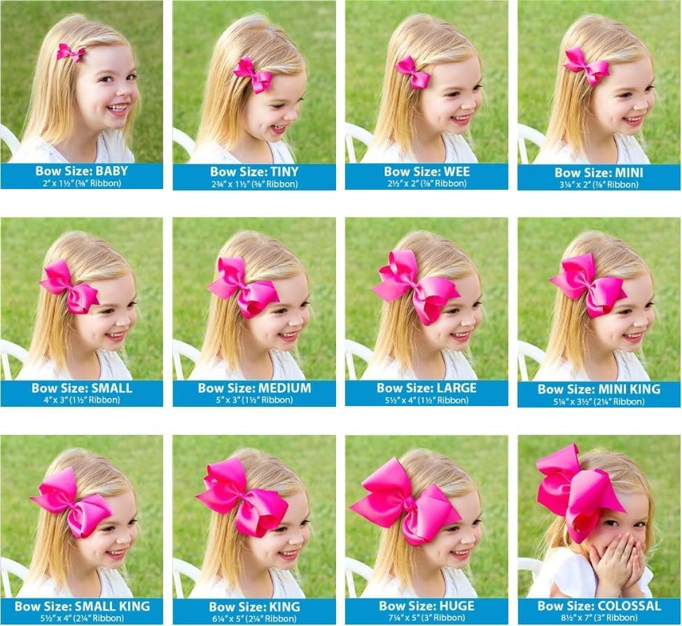 Wee Ones Girls' French Satin Hair Bow with a Knot Wrap Center, No-Slip Hair Clip, Handmade, Ruby, Small King