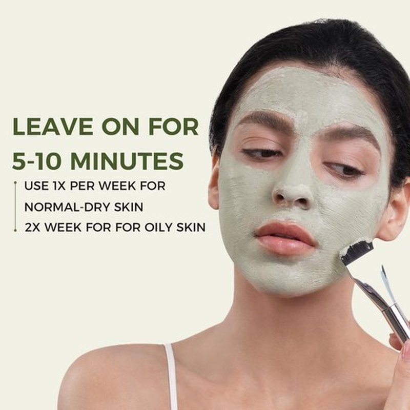 CHANDO HIMALAYA Purifying Green Tea Mask, Natural Facial Clay Mask Deep Pore Cleansing with Green Tea Extract and Portulaca Extract, for Clogged Pores, Detoxifies & Balance Oil, 3.52 fl.oz
