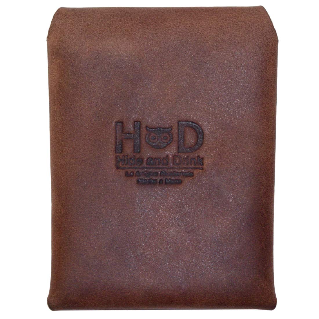 Hide & Drink, Leather Minimalist Card Wallet, Holds Up to 4 Cards Plus Folded Bills/Holder/Travel/Case/Stylish/Vintage, Handmade - Bourbon Brown