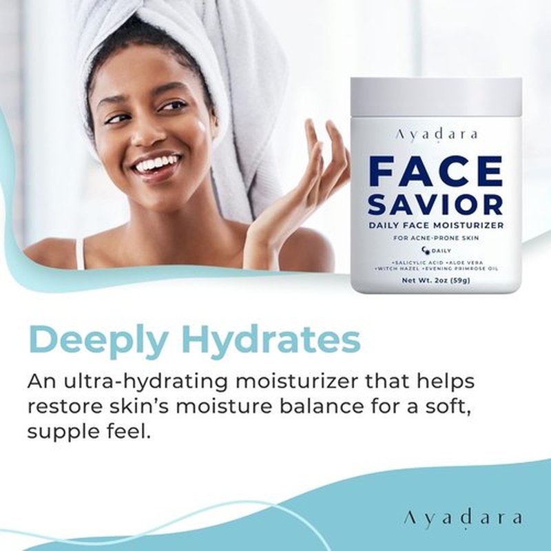 Ayadara Acne Facial Moisturizer - Advanced Oil Control Hydrating Cream for Oily Skin | 2 fl oz