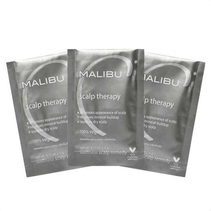 Malibu C Scalp Therapy Wellness Remedy – Dry Scalp Treatment to Soothe and Moisturize Dry Skin with Vitamin C and Zinc Gluconate – Restores Manageability (3 Packets)