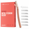 ZOMCHI Eyebrow Razor, Face Razors for Women&Men, Eyebrow Trimmer Shaper with Precision Cover,Facial Shaver with 6 Blades (Rose Gold)