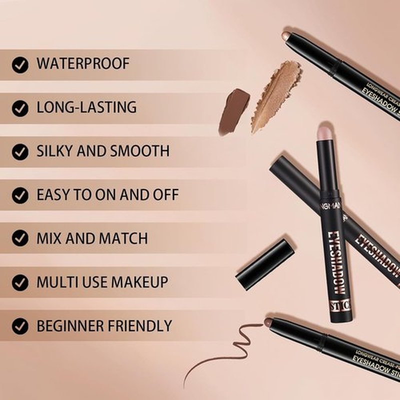 Skiennix Matte Cream Eyeshadow Stick - Waterproof, Long-Lasting & Blendable | 1 Caramel