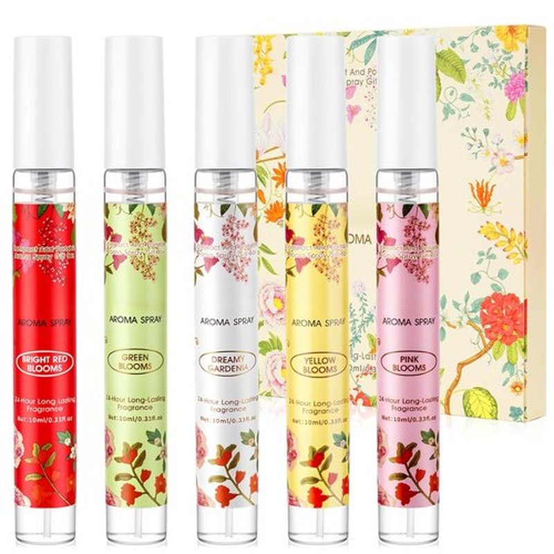 Skiennix Women's Perfume Set - 5 Pack Mini Travel Size Floral Fragrances | Long Lasting Gift Idea
