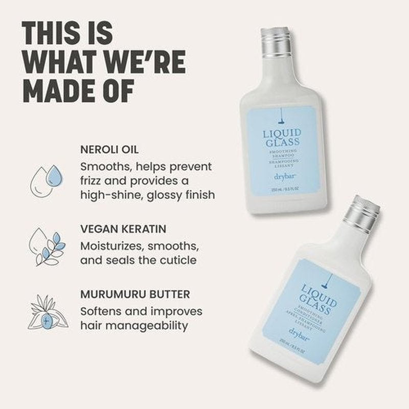 Drybar Liquid Glass Smoothing Shampoo - Reduces Frizz, Adds Shine & Smoothness | Lightweight Vegan Formula for All Hair Types