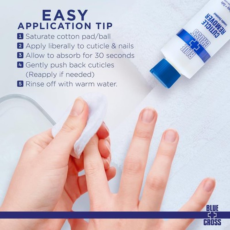 Blue Cross Cuticle Remover & Softener Liquid - Hydrating Treatment for Dry Cuticles, 6oz