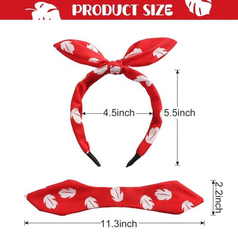 Nuolich Hawaiian Bow Headband Tropical Leaf Headwear Halloween Costume Hair Accessories Luau Party Hairband