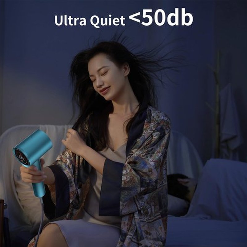 Hair Dryer, 150000 RPM Professional High-Speed Blow Dryer 500 Millions Negative Ionic Care Hair Dryer for Fast Drying, Low Noise 4 Temp/3 Speeds Hairdryer, Travel with Magnetic Diffuser & Nozzle
