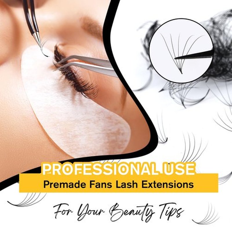 500 Premade Fans Lash Extension 10D 0.05 D Curl Promade Fans 12mm Premade Lash Fans for Eyelash Extension Middle Stem Handmade Loose Pre made Eyelash Fans Volume Soft Pointy Base (10D,0.05-D-12MM)