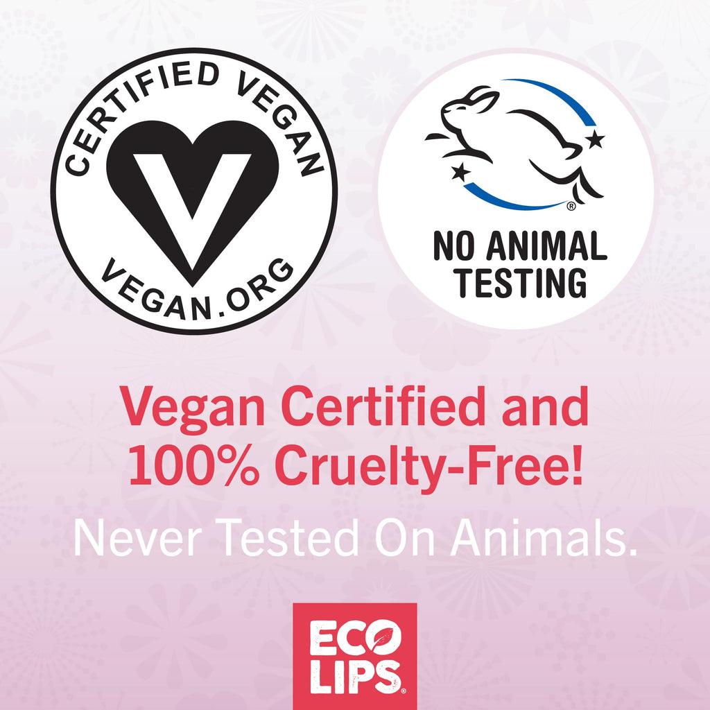 Eco Lips Vegan Superfruit Bee Free Lip Balm Includes Candelilla Wax, Organic Cocoa Butter and Coconut Oil. 100% Plastic-Free Plant Pod Packaging. 3-Pack