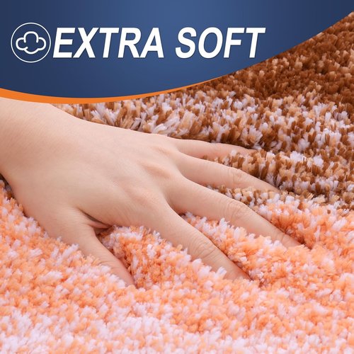 OLANLY Microfiber Bath Rug Mat - Extra Soft & Absorbent | Quick-Dry, Machine Washable, 24x16, Orange