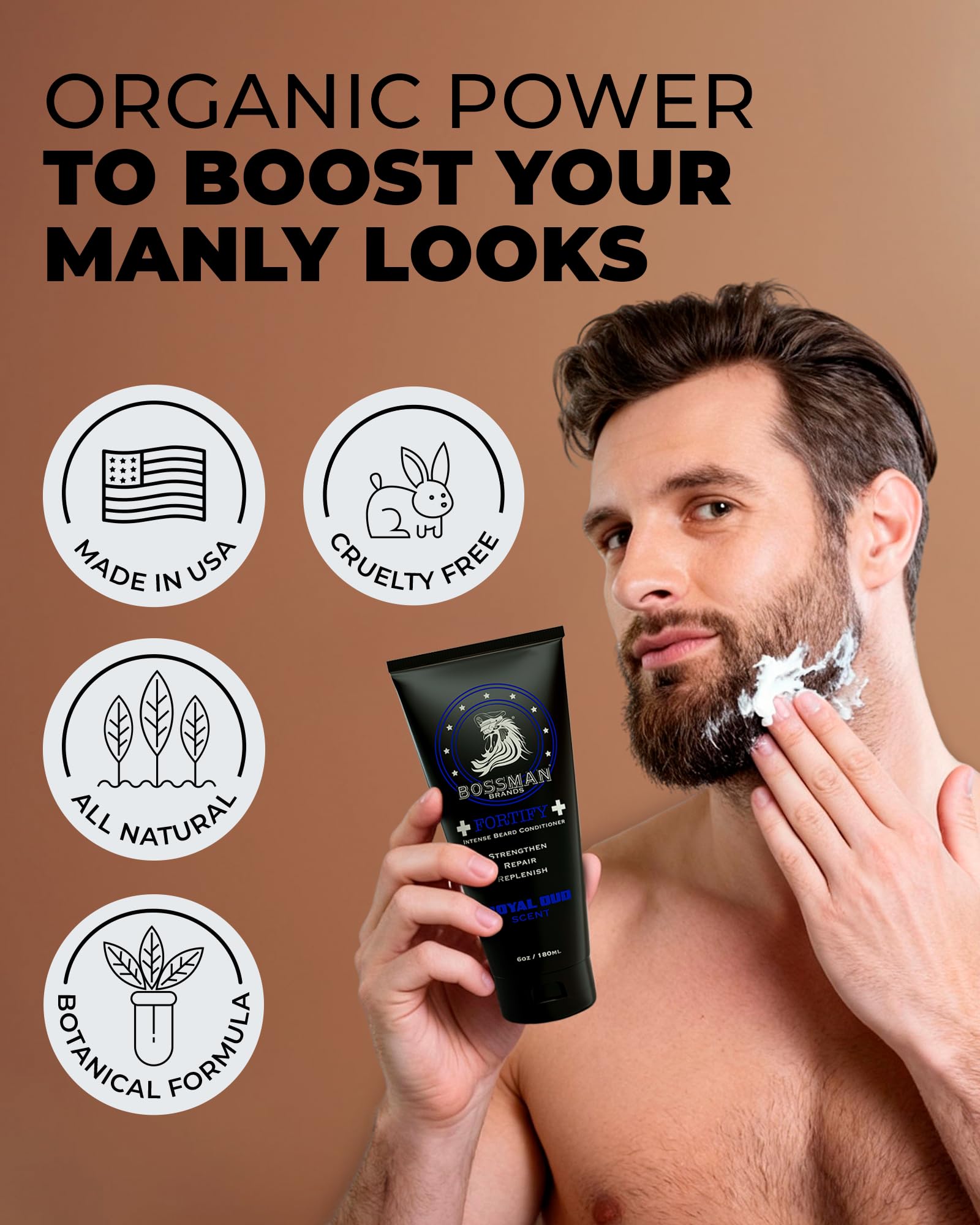 Bossman Essentials Beard Kit for Men, Set of 3 - Beard Oil Jelly, Fortifying Conditioner Cream, Beard Balm - Grooming Growth Care Accessories - Gift Set for Men (Vetiver X)