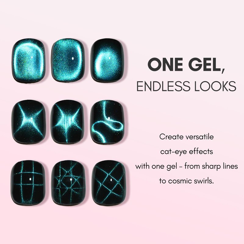 vettsy Magnetic Gel Nail Polish Set with Magnet, 6 Colors Cat Eyes Gel Polish Kit with Cat Eyes Effect for DIY Nail Art Manicure at Home (Meteor)