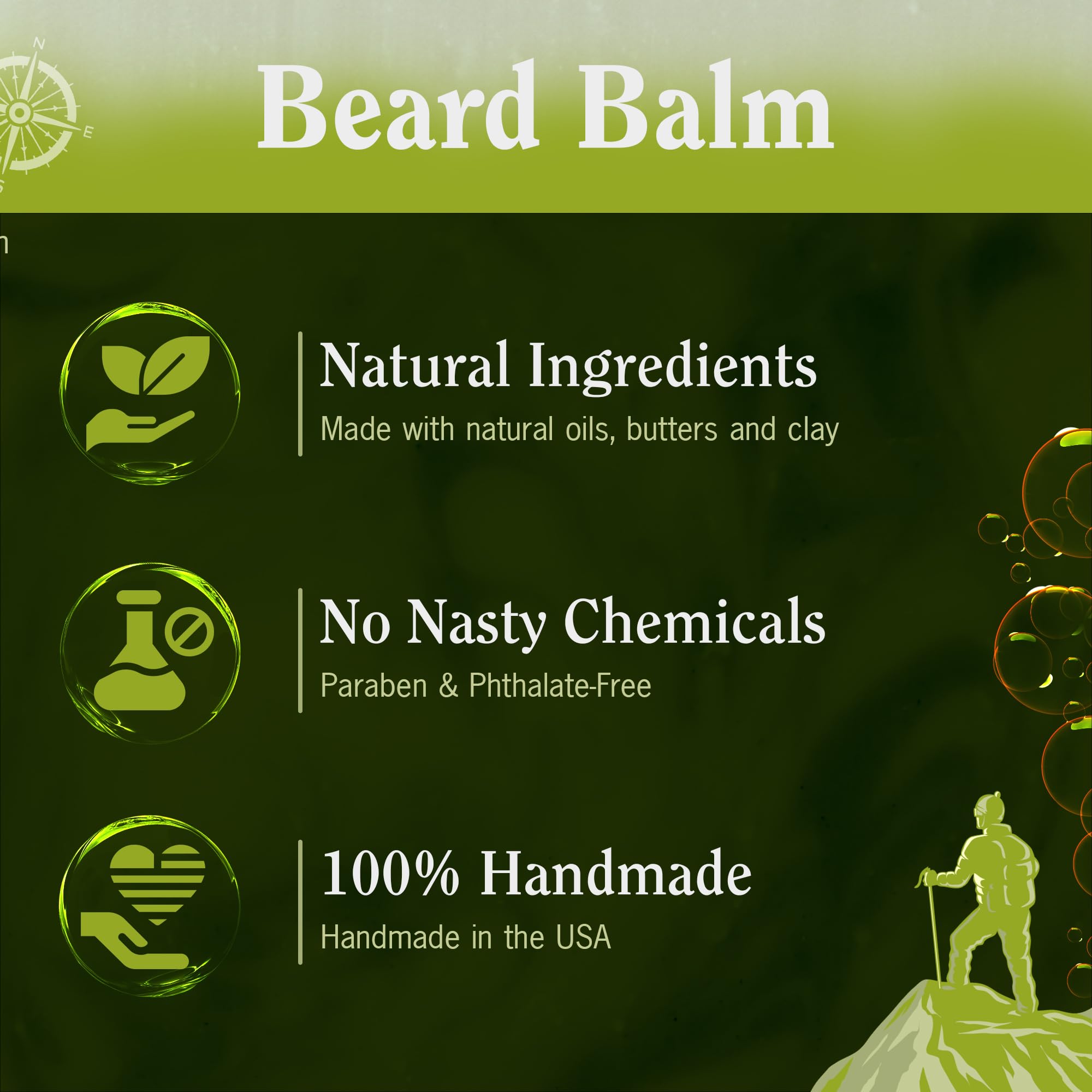 Compass Soap - 41° North | Beard Balm for Men | Best Beard Softener for Men with Nourishing Oils, for Healthier & Fuller Facial Hair Growth, 1 oz.