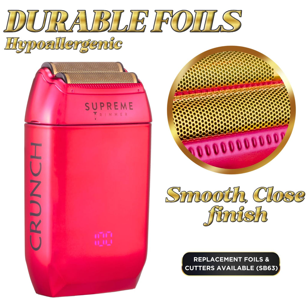 Supreme Trimmer Replacement Foil & Cutter SB63 | Hypoallergenic Foil for Crunch STF602 | Pink