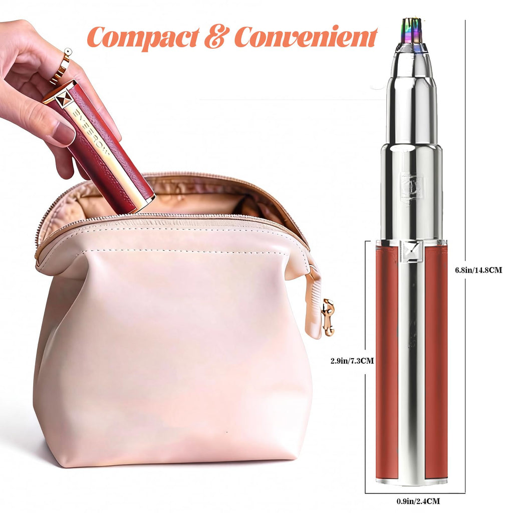 Nizzarra Womens Eyebrow Trimmer Rechargeable Upgraded 2-in-1 Portable Electric Eyebrow Trimmer & Nose Hair Remover Black Waterproof Eye Brow Razors Electric with USB Charging