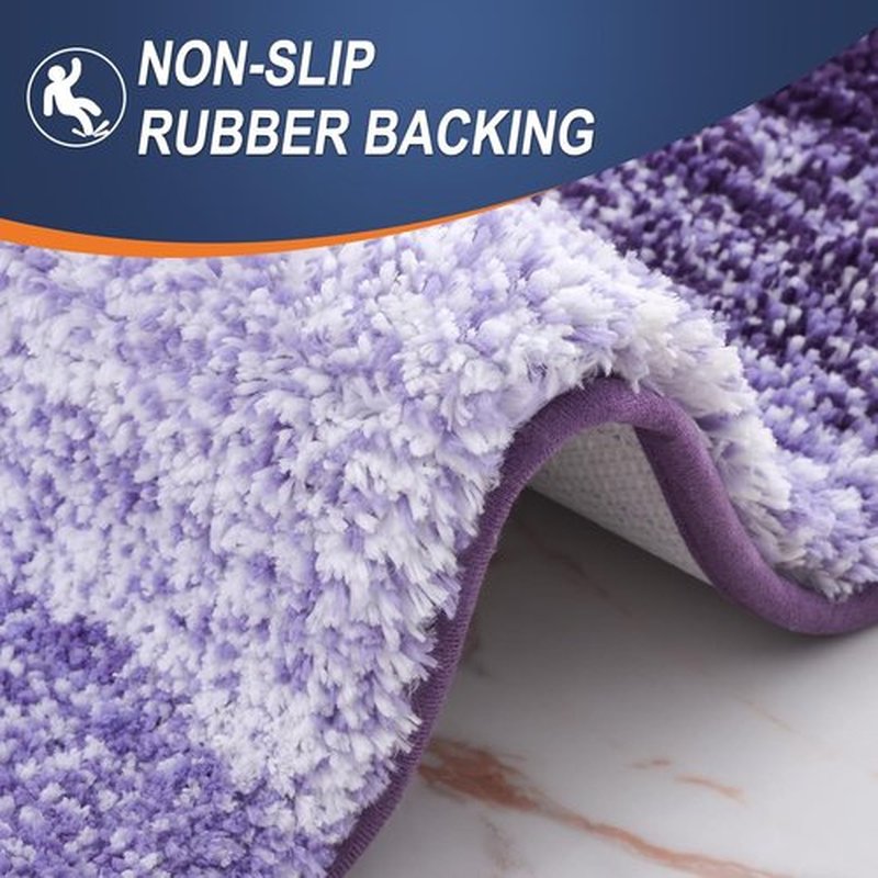 OLANLY Large Bathroom Rug Mat - Extra Soft Microfiber, Quick Dry & Machine Washable | 54x24, Violet