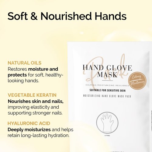 DLUX PROFESSIONAL Hand Masks - Moisturizing Fragrant Hand Mask Gloves, Protein Rich Moisturizing Gloves For Dry Skin, Single Use