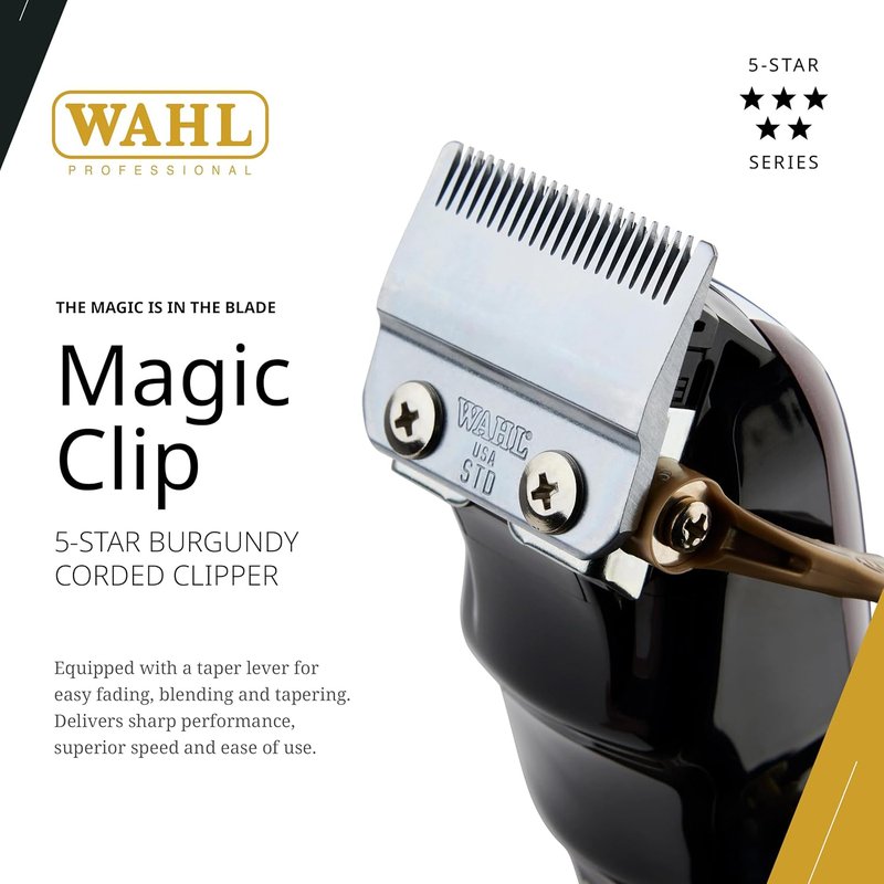 Wahl Professional 5 Star Series Magic Clip - Precision Fade Clipper with Adjustable Blades | Chrome Finish